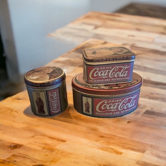 Coca Cola Other - 3‎ vintage Coca-Cola tins